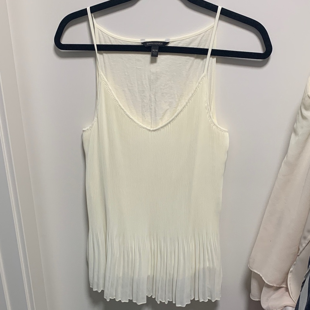 Banana Republic Cream Pleated Camisole
